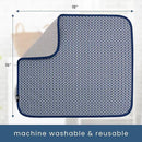 S&T INC. Dish Drying Mat, 16” x 18”, Absorbent Microfiber Kitchen Counter Mat, Dish Drying Pad for Dishes, Utensils, Pots and Pans, Large, Blue Stockinette by CozyNest Decor
