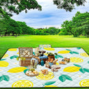 Extra Large Picnic Blanket Waterproof,80"x 80"Foldable Machine Washable Beach Blankets,Outdoor Blanket for 6-8 Adults,Picnic Mat Suitable for Indoor Crawling,Park Beach,Camping,Hiking,Travel(Lemon) by TinyTreasures Baby Boutique