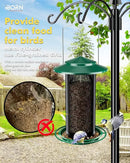 iBorn Bird Feeders for Outdoors, All Metal Mesh Tube, Holding Bird Seed for Outside Feeders,18cm Large Roof, Green, 2.8lb(Seed is not Included) by CozyNest Decor