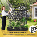 Raised Garden Bed with Trellis and Wheels,73"x47"x16" Metal Raised Garden Bed,Black Flowing Leaf Metal Planter with Climbing Trellis for Vines & Vegetables by GreenHaven Gardens