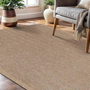CAMILSON Easy Jute Rug 4x6, Indoor Outdoor Natural Color Fiber Area Rugs for Living Room Patio and Kitchen Rug Herringbone Seagrass Woven Design Easy-Cleaning Washable Outside Carpet Alfombras 4 x 6 by CozyNest Decor