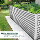 Land Guard 6x3x3ft Rectangular Galvanized Raised Garden Beds, Large-Capacity Metal Planter Box Outdoor, Durable Deep Raised Garden Bed 3ft Tall, Raised Beds for Gardening Vegetables, Classic Silver by CozyNest Decor