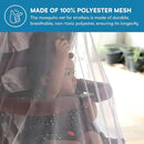 Enovoe Mosquito Net for Stroller and Baby Crib - Durable Mesh Bug Net Cover with Elastic Edge - Fits Strollers, Bassinets, Playards, and Mini Cribs - Travel Essential for Newborns - 63x64-Inch (White) by TinyTreasures Baby Boutique