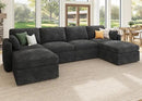 HONBAY Sectional Couch with Storage Seats, Modular Sofa with Storage Ottoman, U Shaped Sectional Couches for Living Room, Grey by CozyNest Decor