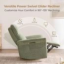 CHITA Power Recliner Chair, Electric Triple-Motor Swivel Glider Nursery Rocking Chair with Adjustable Power Headrest and Lumbar Support, GREENGARD Gold Certified, Solid Wood Base, Forest Green by TinyTreasures Baby Boutique