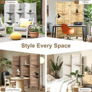 Osparple Room Divider with Shelves 4 Panel Wooden Folding Room Dividers Privacy Screen Wall Divider for Room Separation for Office and Apartment, Natural by CozyNest Decor