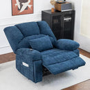 Oversized Power Recliner Chair 350lb with Hidable Cup Holders, Extra Wide Large Big Electric Recliner Chair with Lumbar Support Pillow Nursery Chair Living Room (Power, BLUE-6001) by CozyNest Decor