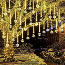 Enhon 2 Pack Meteor Shower Snowflake Lights Outdoor with Timer, Total 480 LED 12in 16 Tube Connectable Waterproof Meteor Rain Drop Christmas Light with Snowflake for Xmas Tree Roof Garden(Warm White) by GreenHaven Gardens