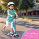 Candy 3 Wheel Scooter with Seat for Kids – Light-Up LED Wheels, Adjustable Handlebar and Seat, Smooth PU Wheels, Wide Anti-Slip Deck, Rear Foot Brake – Toddler Outdoor Toys for Ages 2+ by TinyTreasures Baby Boutique