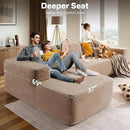 104" Cloud Sectional Couches for Living Room,L Shaped Boneless Couch in A Box,Sleeper Sofa with Comfy Chaise No Assembly Required,Camel by CozyNest Decor