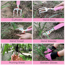 Gardening Gifts for Women, MQJIAZHI Gardening Tools for Women, Garden Tool Set, Floral Gardening Hand Tools with Garden Tools Bag, Heavy Duty Gardening Kit Women Gifts for Mom, Girlfriend (Pink) by GreenHaven Gardens