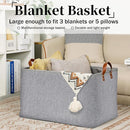 DULLEMELO Large Grey Storage Baskets 70L Oversized Dog Toy Bin Basket, Collapsible 22" X 15" X 13" Extra Large Fabric Baskets for Storage Clothes, Toys, Blankets Organizers (Grey) by TinyTreasures Baby Boutique