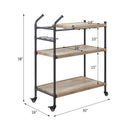 Brantley Oak & Sandy Black Finish Serving Cart by HouseOfZazla