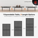 Extendable Outdoor Dining Table, All Weather, Slatted Top, Rust Proof - Gray by HouseOfZazla