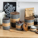 Large Storage Containers with Lids, Ceramic Coffee Container Kitchen Food Storage Cookie Jars with Airtight Lid for Spice Sugar Tea Bag, Stackable Decorative Jars for Counter, Grey & 61oz by CozyNest Decor