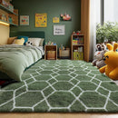 ONASAR Area Rugs for Bedroom Living Room, Washable 4x6 Fluffy Olive Green and White Throw Rug, Shaggy Geometric Floor Mat for Home Decor Aesthetic, Soft Plush Fuzzy Carpet for Nursery Kids Teen Dorm by TinyTreasures Baby Boutique