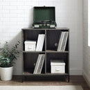 Crosley Furniture Jacobsen Storage Cube Bookcase and Record Player Stand with Vinyl Records Holder, Brown Ash by CozyNest Decor