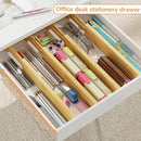 BAMEOS Drawer Divider,Expandable Bamboo Separators Adjustable Utensil Knife Fork Tool Kitchen Organizer, Clothes Fabric Drawer Organizer In Bathroom Bedroom Office, Cabinet Dresser Organizer 4-pack by CozyNest Decor