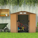 Outsunny 7' x 4' Outdoor Storage Shed, Garden Tool Metal Shed with Foundation Kit, Double Lockable Door, Air Vents and Sloping Roof, for Backyard, Patio, Lawn, Yellow by GreenHaven Gardens