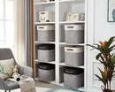 DECOMOMO Storage Baskets | Large Storage Bins 54.5L Fabric Baskets for Organizing Laundry Nursery Toys Cloth Linen Closet Organizers with Handles (Grey and White, XXXL - Jumbo/3P - 17" x 13" x 15") by CozyNest Decor