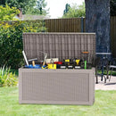 260 Gallon Double-Wall Resin Deck Box - Lockable Waterproof Outdoor Storage Box, 1000lbs Capacity & Doubles as Seating for Patio Furniture - Garden Tools, Pool Accessories (Brown) by CozyNest Decor