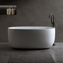 Independent Solid Surface Resin Stone Bathtub, A Modern Designed Independent Bathtub With Pop-Up Drainage And Overflow Pipes, Suitable For Small Households - Matte White by HouseOfZazla