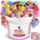 4 LB Milky Butter Slime Bucket Gift for Girls, FunKidz 64 FL OZ Huge Soft White Premade Scented Slime Kit Toy with 29 Variety Add-Ins Perfect Birthday Present for Kids Age 6+ by TinyTreasures Baby Boutique
