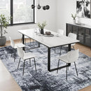 5x7 Area Rug Living Room Rug: Washable Modern Abstract Soft Thin Rug Indoor Floor No Slip Stain Resistant Carpet for Bedroom Dining Room Farmhouse Nursery Home Office - Dark Black by TinyTreasures Baby Boutique