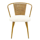 Dining Chairs With Wing Back Design For Kitchen (Set of 2) - Beige / Brown