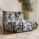 Bean Bag Chair, Fireside Chair Bean Bag Sofa Large Bean Bag Chair for Adults, Bean Bag Chairs for Teens with High Density Comfortable Foam, Memory Foam Bean Bag for Living Room, Bedroom(Black Pattern) by CozyNest Decor