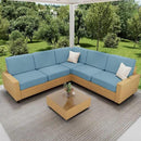hyha Waterproof Sectional Couch Covers, Non Slip Sofa Couch Cushion Covers L Shape, Thick Stretch Jacquard Fabric, Washable Sofa Slipcovers with Elastic Bottom (1 Piece for Chaise, Lake Blue) by CozyNest Decor