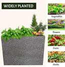 Metal Planter Box Rectangular Planter, 35.5" Lx 10" Wx 28" H Terrazzo Pink Large Planters with Drainage Holes, Galvanized Steel Tall Planters for Patio/Porch by GreenHaven Gardens