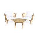 Patio Furniture Set, Outdoor Acacia Wood Patio Club Chair With Table by HouseOfZazla