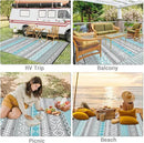 GAOMON Reversible Outdoor Rug 9'x18' Waterproof Plastic Straw Rug, Patio Rug, Large Modern Area Rug Carpet, Indoor Outdoor Rugs for Camping, Porch, Deck, Balcony, Backyard, Blue/Grey(Bohemia) by CozyNest Decor