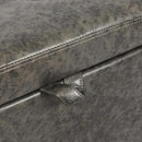 Adeco Faux Leather Storage Ottoman Bench with Wood Legs, 17.7" Square Mixed Grey PU Cube Foot Stool, Upholstered Button Tufted Vanity Chair with Hinged Lid for Living Room, Bedroom, Dorm by CozyNest Decor