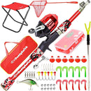 DaddyGoFish Kids Fishing Pole - Rod Reel Combo Tackle Box Starter Set - First Year Small Gear Kit for Boys Girls Toddler Youth Age Beginner Little Children by TinyTreasures Baby Boutique