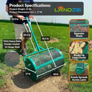 LANDZIE - The Original 24 Inch Compost and Peat Moss Spreader Roller - Top Soil, Sand, Manure, Mulch, Top Dressing Lawn and Garden Spreader by GreenHaven Gardens