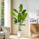 Lifelike Bird of Paradise Silk Artificial Plant Faux Banana Leaf Tree for Home Decor - Perfect Indoor Floor Plant with 11 Trunks (1, White Tall Planter, 6.6 FT) by CozyNest Decor