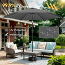 FLAME&SHADE 10ft Patio Umbrella - Outdoor Umbrella with 6 Sturdy Ribs, Push Button Tilt and Crank, UV Protection Table Market Umbrella for Pool, Porch，Garden, Deck, Backyard (Anthracite) by GreenHaven Gardens