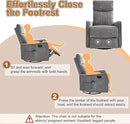 Manual Swivel Rocker Recliner Chair for Adults, Overstuffed Reclining Glider Chair for Nursing with Vibration Massage & Heat, Living Room Rocking Recliner 2-Stage backrest, Chenille Fabric Dark Gray by CozyNest Decor