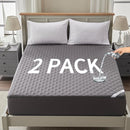 2 Pack Waterproof Mattress Protector, Queen Size Mattress Pad Noiseless with Deep Pocket Fitted for 6"-18", Soft Breathable Dirt-Proof Bed Mattress Cover Washable for Home, Bedroom, Hotel (Gray) by TinyTreasures Baby Boutique