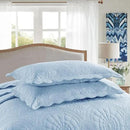 MarCielo 3-Piece 100% Cotton Oversized Bedspread Lightweight Quilt Coverlet Embroidery Farmhouse Bedding Set (Tf Light Blue, Oversized Queen (100"x106")) by CozyNest Decor