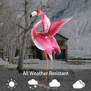 Natelf Garden Flamingo Statues and Sculptures, Outdoor Metal Bird Yard Art, Pink Flamingos Lawn Ornament for Patio Backyard Porch Decorations by GreenHaven Gardens