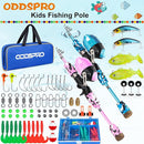 ODDSPRO Kids Fishing Pole Pink, Portable Telescopic Fishing Rod and Reel Combo Kit - with Spincast Fishing Reel Tackle Box for Girls, Youth by TinyTreasures Baby Boutique
