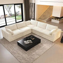 118" V Shaped Corner Modern Sofa Modular Sectional Cloud Couch,Deep Seat Upholstered Couches with Plush Corduroy Fabric for Living Room Furniture,Bedroom and Apartment,No Assembly Required,White by CozyNest Decor