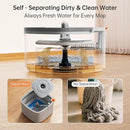 KZKR Spin Mop and Bucket Set with Self Separation Dirty and Clean Water System, Self Wringing 360° Rotating Square Mop Head for Home Floors Cleaning (1.0 Mop and Bucket Set (6 Pads)) by CozyNest Decor