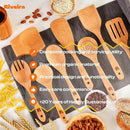 Riveira Cherry Wooden Spoons for Cooking Set of 9 – Natural Cherry Wooden Cooking Utensils, Wooden Spatula, Wooden Spoon - Premium Quality Wooden Utensil Set for Non-Toxic Cooking by CozyNest Decor