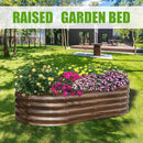 SnugNiture Galvanized Raised Garden Bed, 8x4x1.5ft Oval Metal Planter Box for Planting Outdoor Plants Vegetables by GreenHaven Gardens