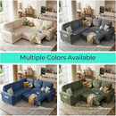 LINSY HOME Sectional Sleeper Sofa with Pull Out Couch Bed - Convertible Plush Corduroy Cloud Couch with Storage Chaise & USB Charging, Comfy L Shaped Modular Couches for Living Room Apartment, Beige by CozyNest Decor