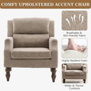Kidol & Shellder Light Brown Oversized Accent Chair for Living Room Mid Century Modern Reading Chair with Back Upholstered Comfy Single Sofa Chair for Bedroom Lounge Side Corner Boucle Fabric Armchair by CozyNest Decor